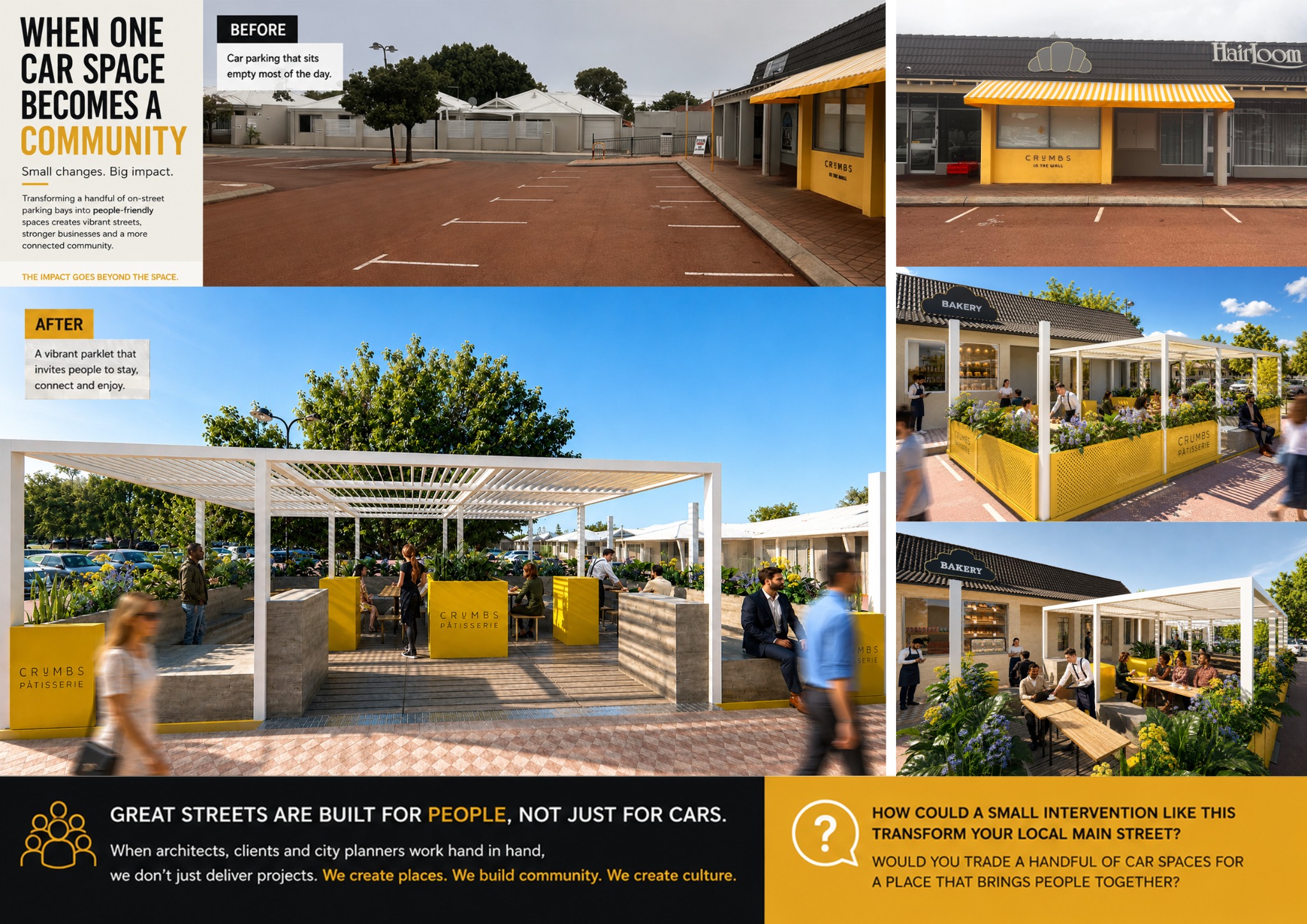 Before and after project board supplied by the client