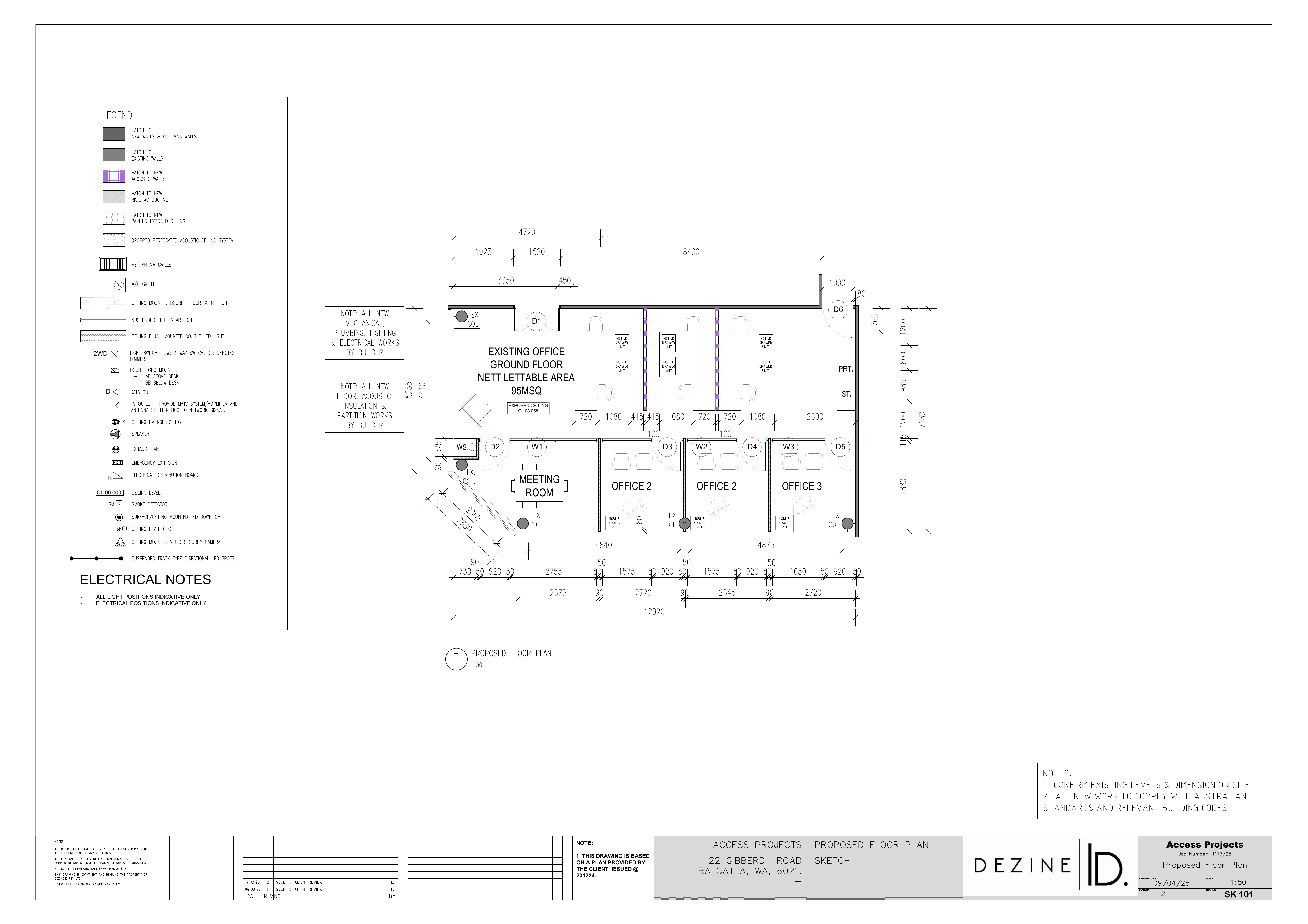 Original Dezine ID SK101 proposed floor plan