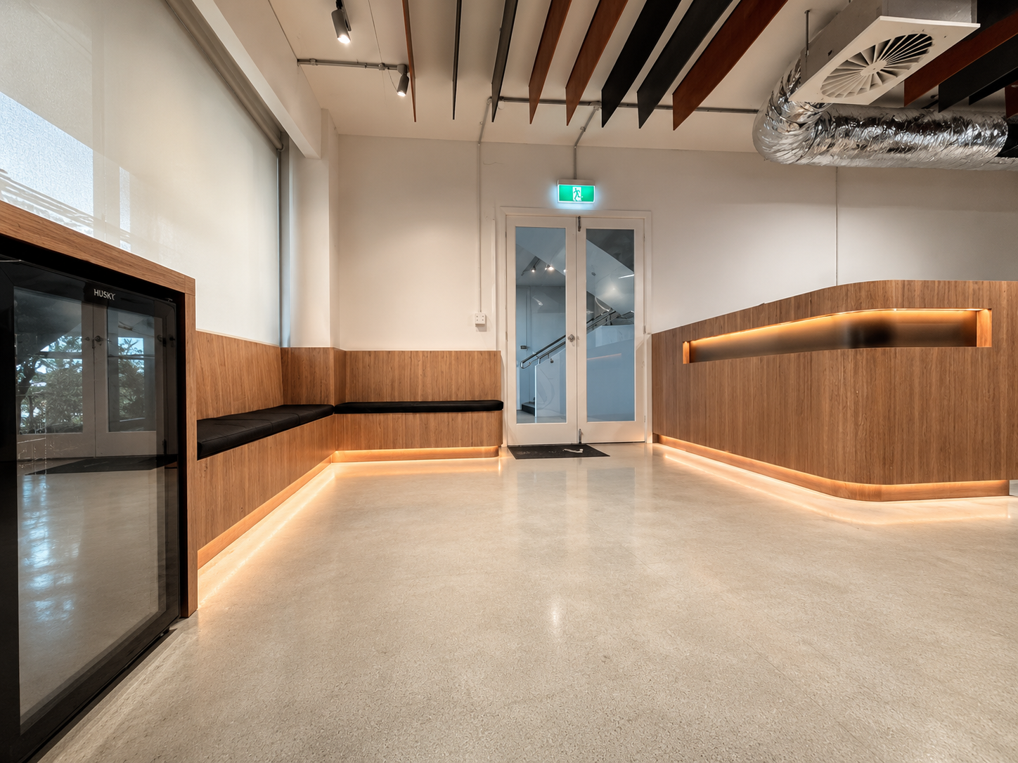 Completed workplace custom cabinetry