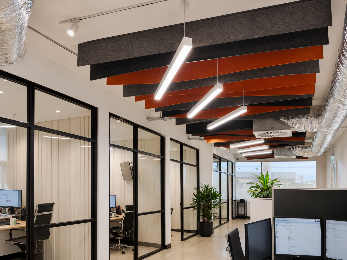 Completed office meeting room