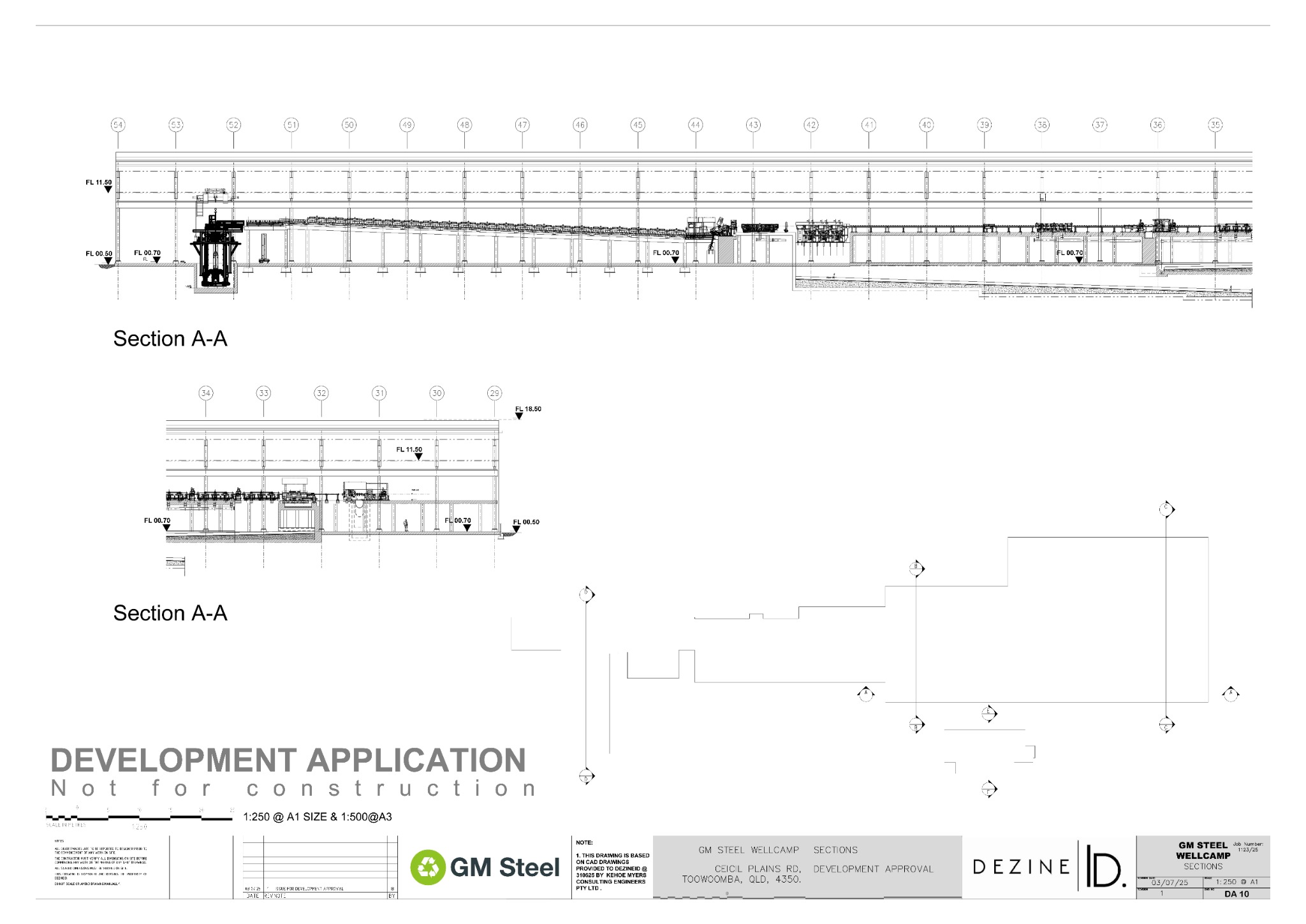 GM Steel long sections drawing