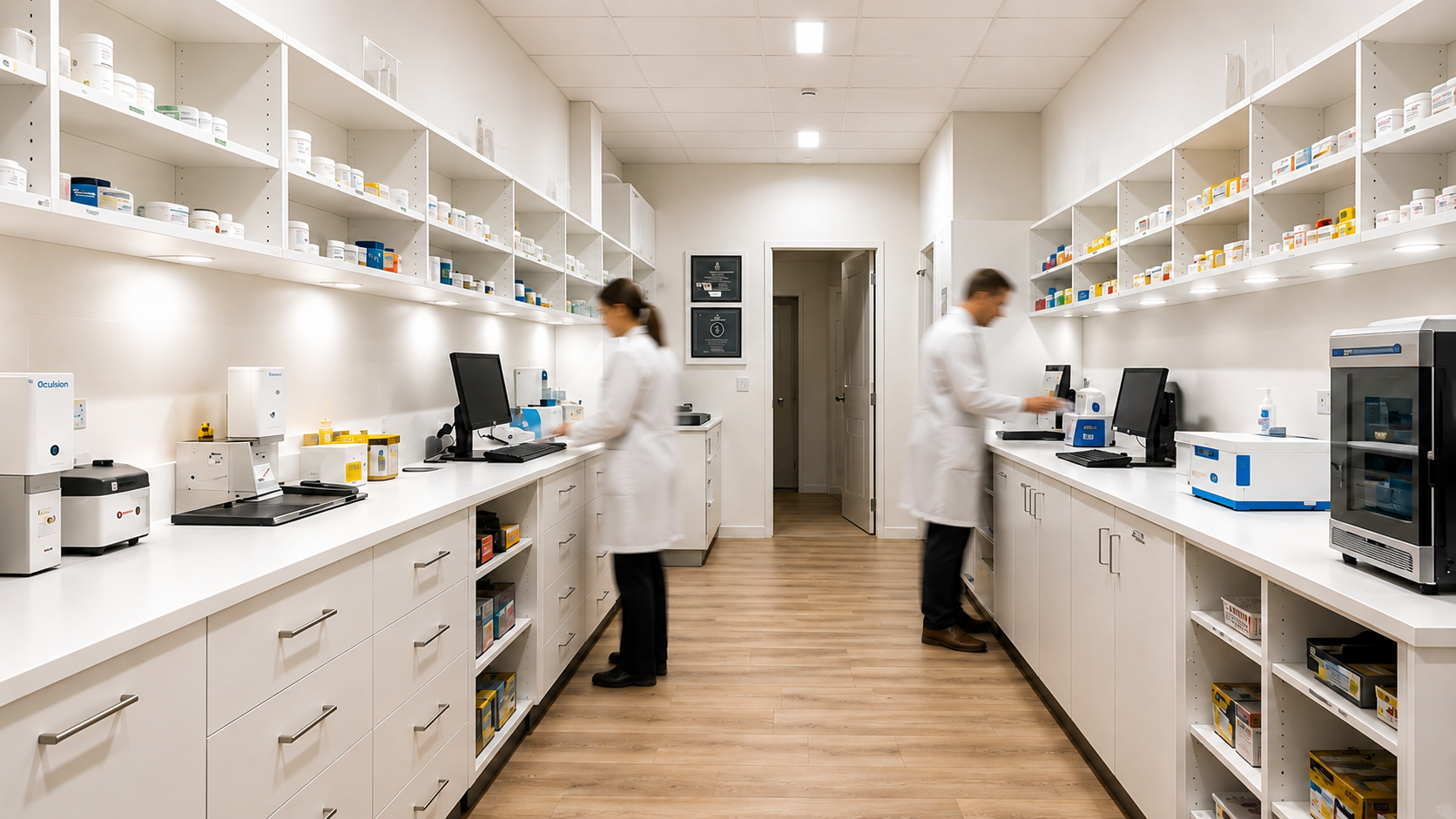 Bright contemporary pharmacy dispensary