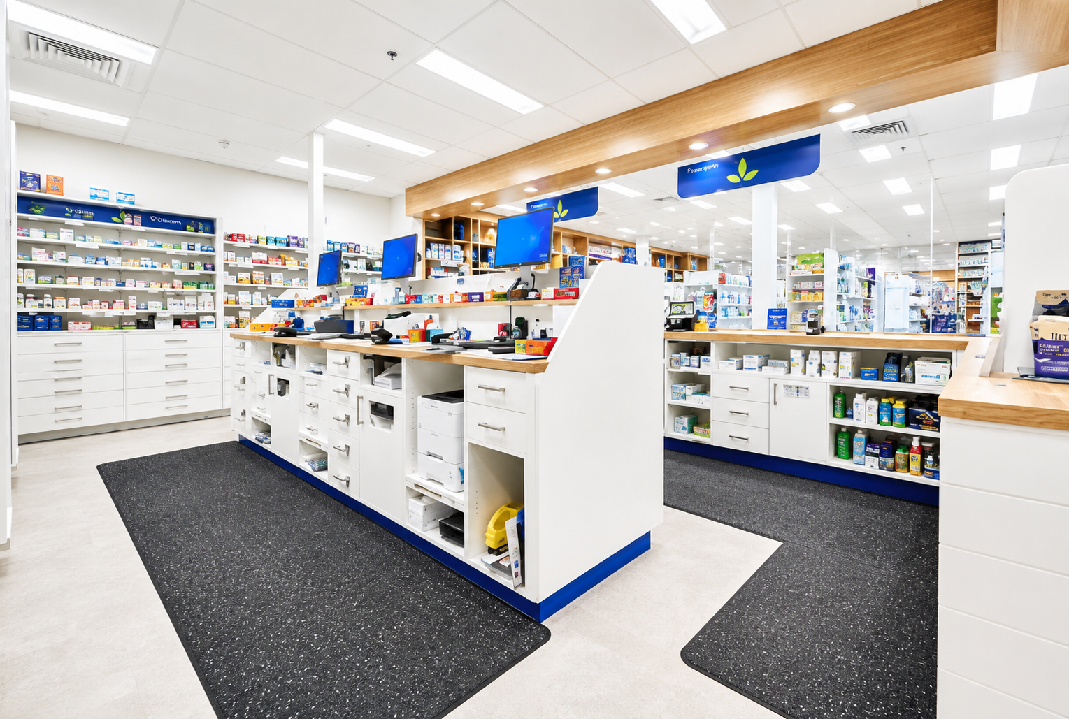 Contemporary pharmacy interior