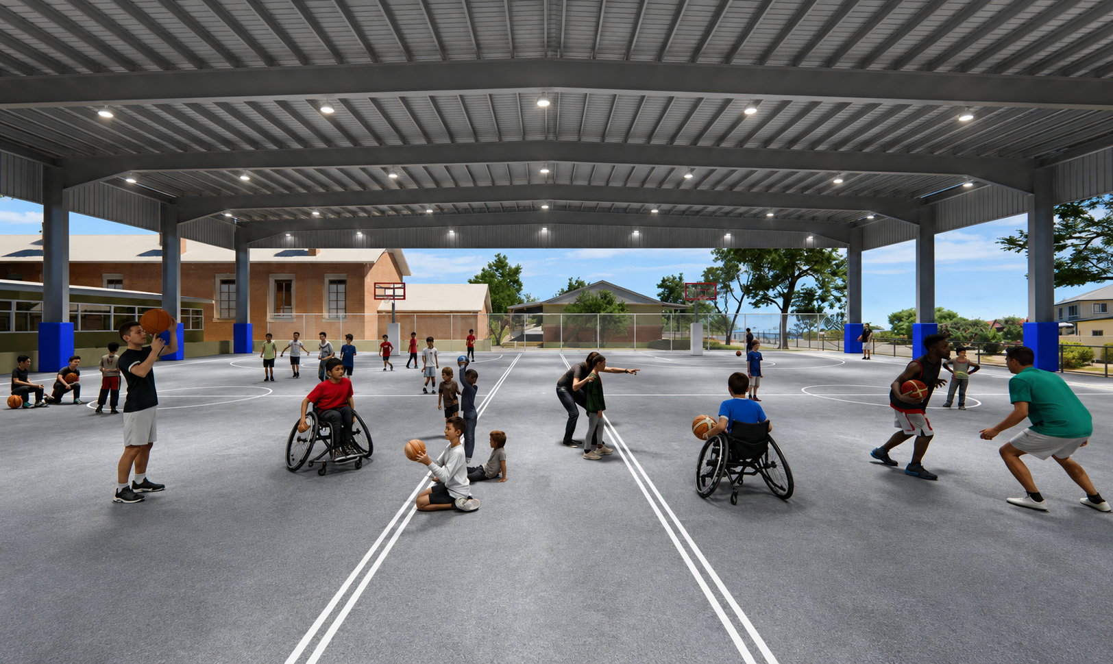 Inclusive covered court