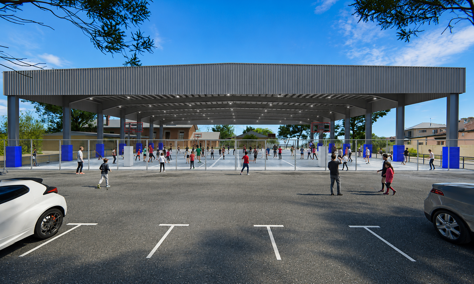 Community view of the covered courts