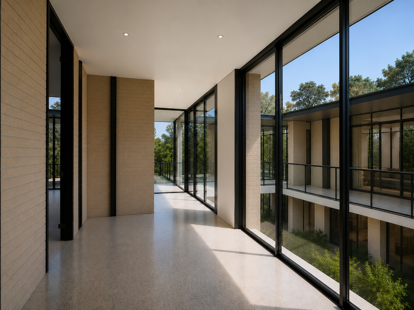 Glazed circulation space at The Sari Residence
